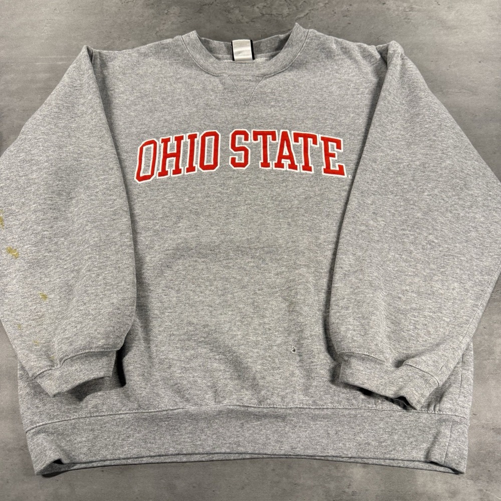 Vintage Nike Ohio State Buckeyes Crewneck Sweatshirt Youth Med 12/14 Gray 90s
